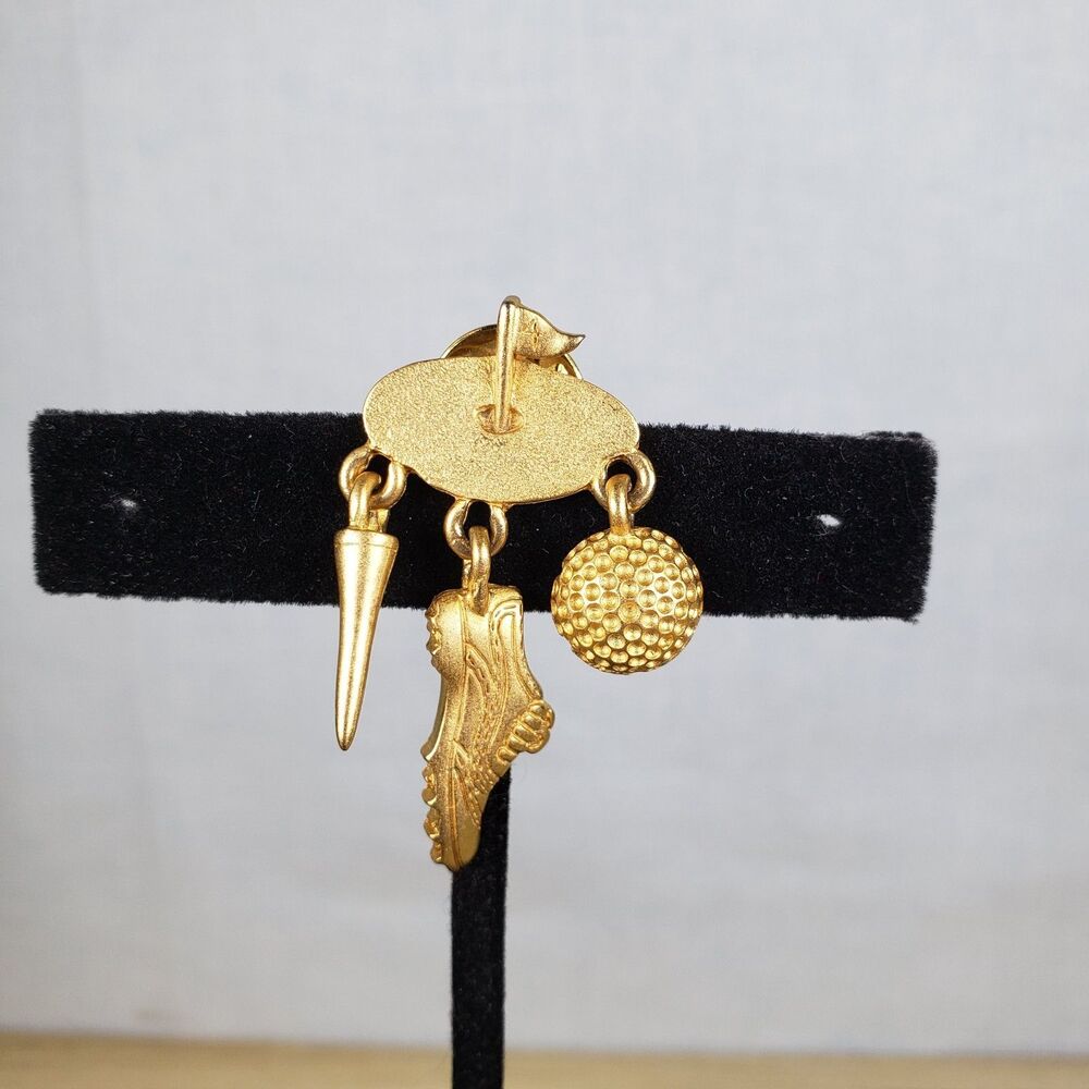 Vintage Signed JJ Golf Ball Shoe Tee Hole 4 Lapel Pin Lanyard Tie Tack